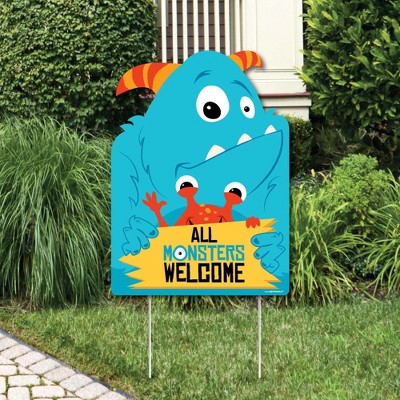 Big Dot of Happiness Monster Bash - Party Decorations - Little Monster Birthday Party or Baby Shower Welcome Yard Sign