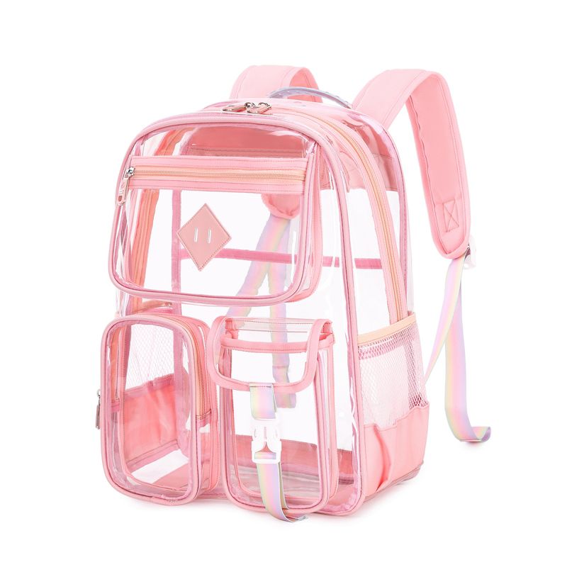 Contixo Fun & Stylish Clear Backpack: Trendy PVC Transparent Bookbag - Perfect for School, Work, Travel, and More!, 1 of 8