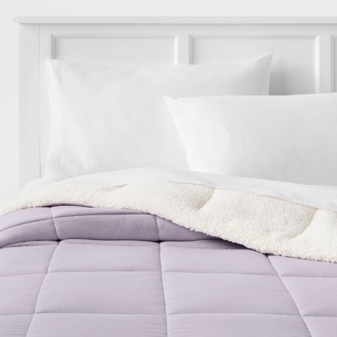 Purple sherpa online comforter