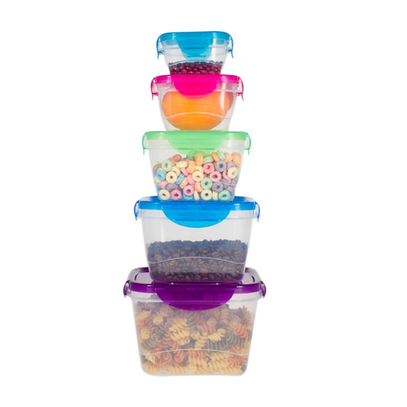 Lexi Home  Jumbo 5-Piece Lock and Seal Square Food Storage Container Set, 3 of 7