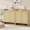 Rattan Shoe Storage Cabinet, 32.3" Modern Farmhouse Wooden Shoe Rack with 2 Doors, Adjustable Shelves, Freestanding Entryway Cabinet for Living Room - 3 of 4