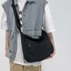 Canvas Messenger Bag Hobo Crossbody Bag for Women Black Shoulder Tote Handbag Vintage Aesthetic Travel Work - 2 of 4