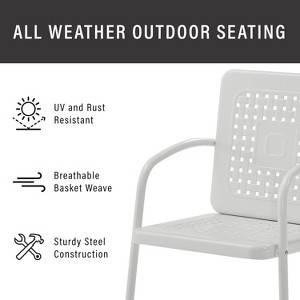 HomeStock Bates 3Pc Outdoor Metal Armchair Set with Side Table & 2 Armchairs - 1 of 4