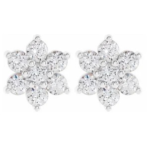 Pompeii3 1/2 Ct Diamond 7-Stone Studs 14k White Gold Women's Earrings - 1 of 3