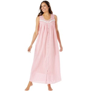 Only Necessities Plus Size Long Sleeveless Floral Nightgown - 1 of 4