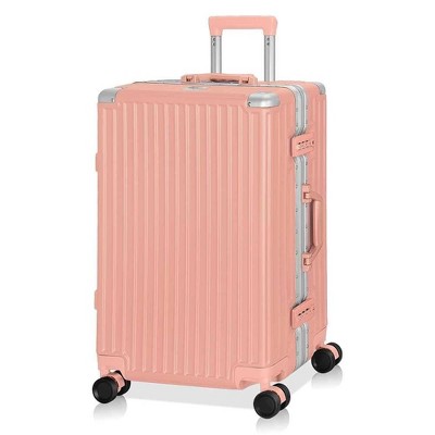 Luupatchy Business Aluminum Frame Zipperless Checked Luggage Hard Shell Suitcase with TSA Lock