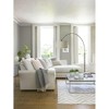 FC Design Modern 81" Tall Standing Adjustable Arched Floor Lamp with Drum Shade and Marble Base - image 2 of 4