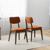 Vynxaria Burnt Orange Velvet Dining Chairs - Set of 2 for Mid-Century Modern Flair - 4 of 4