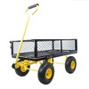 Steel Garden Cart Heavy Duty 550 Lbs Capacity With Removable Mesh Sides Utility Metal Wagon With 180° Rotating Handle Perfect For Garden - 2 of 4