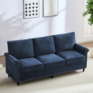 Mjkone Chenille Fabric Modern 3-Seater Sofa Couch/Loveseat Sofa/Single Sofa Armchair  with Rivet Design,Living Room Sofa - 1 of 4