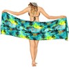 LA LEELA Women's Swimsuit Cover-Up Beach Bikinis Sarongs Coverups Wraps Skirt Beachwear Summer Swim Cover Ups for Women One Size Blue,Tree - 4 of 4