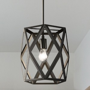 Urban Ambiance Luxury Modern Indoor Pendant,  11-7/8''H x 12"W x 12''D,  Matte Black Finish, UHP4833 - 1 of 4