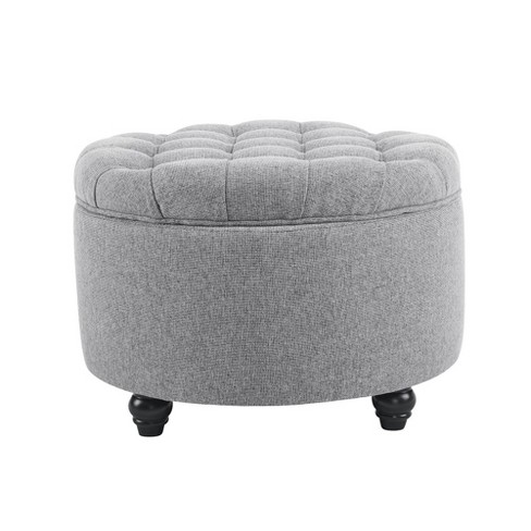 Ottoman with Storage,Foot Rest Round Bag Floor Chair for Bedroom or Entryway in Gray - image 1 of 4