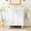 Chic Crate-24" Modern Bathroom Vanity – Sink & Deep Drawer | 2-Tier Pull-Out Basket | Solid Wood Frame | White - 2 of 4