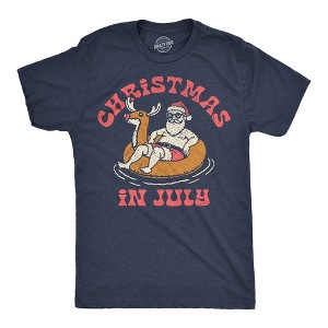 Mens Funny T Shirts Christmas In July Sarcastic Xmas Graphic Novelty Summer Tee For Men - Crazy Dog Men's T Shirt Gift For Christmas - 1 of 4