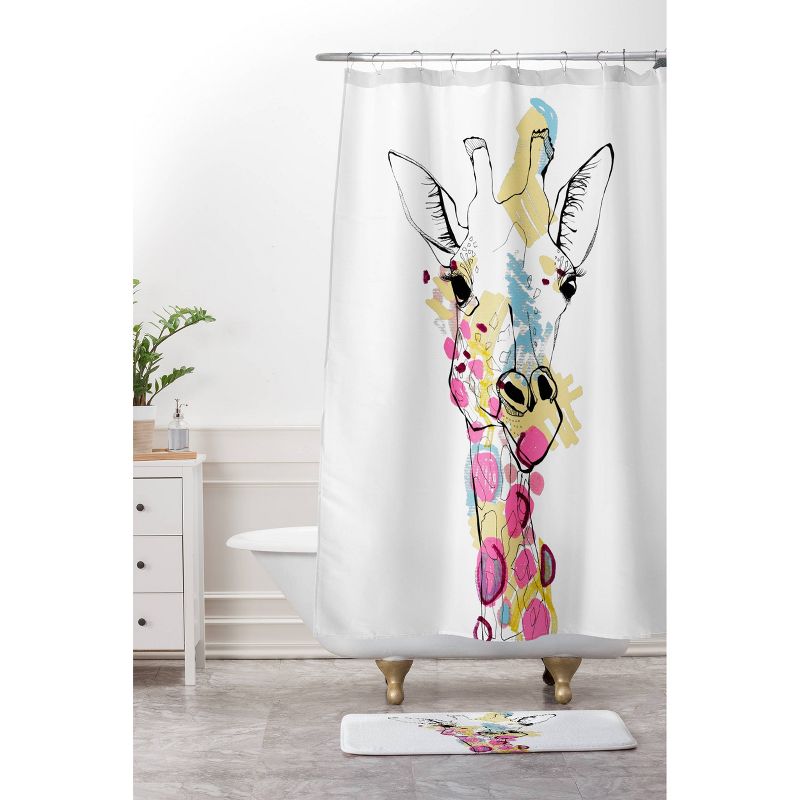 Giraffe Shower Curtain Ivory - Deny Designs, 3 of 6