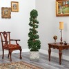 Nearly Natural 70-in English Ivy Topiary Spiral Artificial Tree in White Planter (Indoor/Outdoor) - 4 of 4