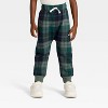 Toddler Boys' 2pc Teddy Bear "Merry" Fleece Sweatshirt & Plaid Pants Set - Cream/Green - 4 of 4