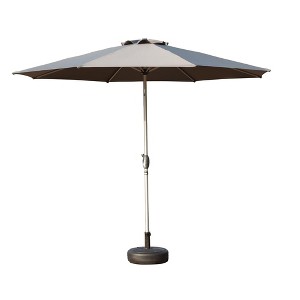 Mondawe 9 FT Patio Umbrella, Outdoor Table Umbrella with Push Button Tilt and Crank, Waterproof Market Umbrella with 8 Sturdy Ribs - 1 of 4