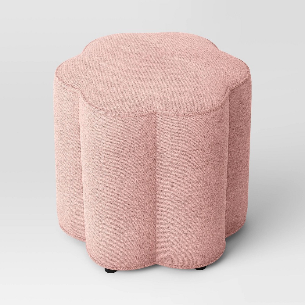 Scallop Upholstered Ottoman Pink - Room Essentials™