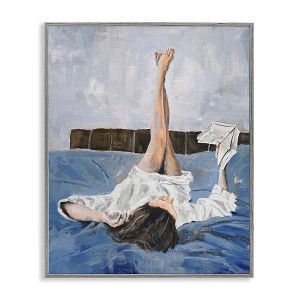 Stupell Industries Woman Reading Book Black Framed Giclee Art - 1 of 4