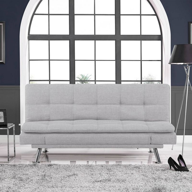 Noelle Convertible Futon Sleeper Sofa Light Gray - Serta, 1 of 11