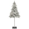 vidaXL 70.9" Artificial Christmas Tree - Realistic PE Tips, Metal Stand, White Snow Flocked - 2 of 4