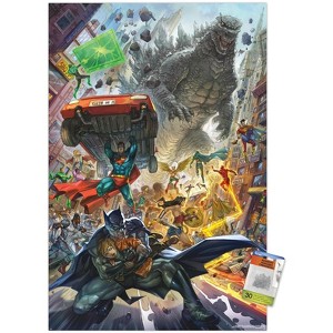 Trends International Justice League vs. Godzilla vs. Kong - Batman Rescue Unframed Wall Poster Prints - 1 of 4