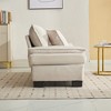 SeaCamel Corduroy Sleeper Sofa, Convertible Couch Bed with Pillows, Deep Seat Loveseat for Living Room, Bedroom, Apartment (Beige) - 4 of 4