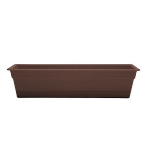 Bloem Dura Cotta Resin Rectangle Window Box Planter with Saucer Tray - 1 of 4