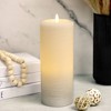 LumiPur 3.5"x9"  Signature Natural Glow Flickering Flameless LED Wax Pillar Candle Gray Fog - 2 of 4