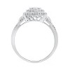 GILDED 1/2 CTTW Natural Diamond Cushion-Halo Shaped Ring in Sterling Silver with Miracle Plating, Size 7 - 3 of 4