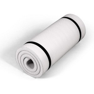 Extra Thick 1-Inch Yoga Mat, High Density Non-Slip Exercise Mat with Strap for Home Gym, Pilates, Workouts, Multiple Size Options - 1 of 4