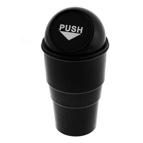 Unique Bargains Car Auto Mini Waste Trash Rubbish Bin Can Garbage Dust Case  Storage Holder 7.7 Height Black 1 Pc : Target