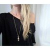 6 PCS Long Pendant Necklace for Women, Gold Bar Circle Leaf Triangle Tassel Y Necklace Set - 4 of 4