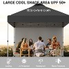 10x10 Pop Up Canopy Tent, Portable Instant Commercial Canopy with 1 Sidewall, Patio Tent with Vented Top, Roller Bag Sandbags Ropes and 8 Tent Stakes - 4 of 4