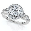 Pompeii3 Certified 1 1/3Ct Diamond Round Engagement Ring 14k Gold or Platinum Lab Created - 3 of 4