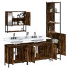 vidaXL 4-Piece Smoked Oak Bathroom Furniture Set - Engineered Wood Storage Cabinets & Mirror - 4 of 4