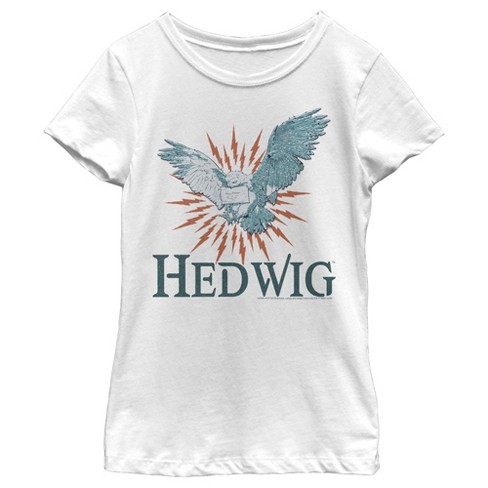 Girl s Harry Potter Hedwig Owl Flight T Shirt White Medium