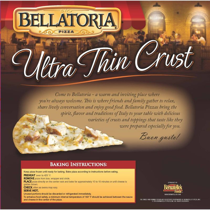 Bellatoria Ultra Thin Crust Garlic Chicken Alfredo Frozen Pizza - 16.03oz, 2 of 4
