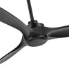 Airsurfer 60" Light-Free Matte Black Propeller Ceiling Fan, DC Motor, with 3 ABS Blades, 6''/12'' Down Rods, Remote Included - 4 of 4