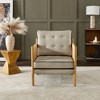 KINWELL Mid-Modern Accent Chair with Jute Rope Arms & Top-Grain Leather Upholstery - 2 of 4