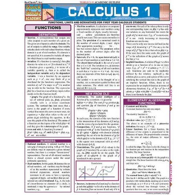 Calculus 1 - (Quickstudy: Academic) by  Gerald Harnett (Poster)