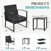 Aoodor 3 Pieces Outdoor Patio Wicker Furniture Set, Modern Rattan Chair Conversation Sets with Coffee Table for Balcony, Porch, Garden, Yard - 4 of 4