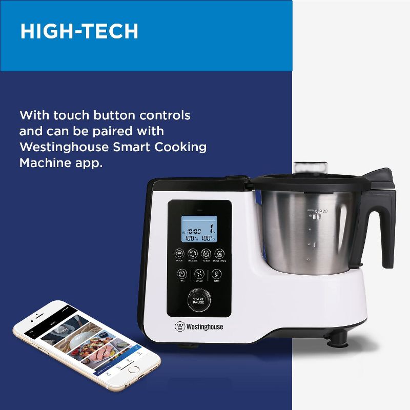 Westinghouse Smart Cooking Machine - 10-in-1 Functionality, Featuring 3 Preset Cooking Modes, LCD Display, and 3L Removable Mixing Bowl, 5 of 10