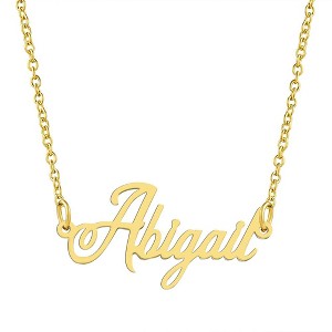 KISPER 18K Gold Plated Stainless Steel Personalized Name Pendant Necklace - 1 of 4