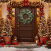 SEVOBAL Wreaths 23.6" Christmas Eucalyptus Wreath Green Door Wreath Fake Leaf Garland Wedding Home Frontdoor Decor, Green, 24"*24"*4" - 4 of 4
