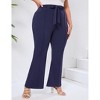 Womens Plus Size Tie Front Stratchy Business Casual Pants - 2 of 3