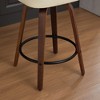 PAGED Bar Stools Set of 2 Modern Swivel PU Leather Counter Stools with Wooden Back and Legs Modern Counter Height Bar Stools for Bar, Kitchen - 4 of 4