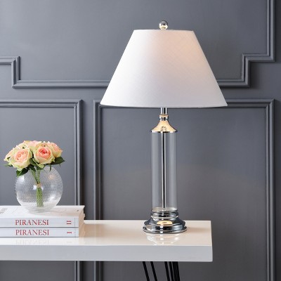 Astor 29" White and Chrome Glass LED Table Lamp Set